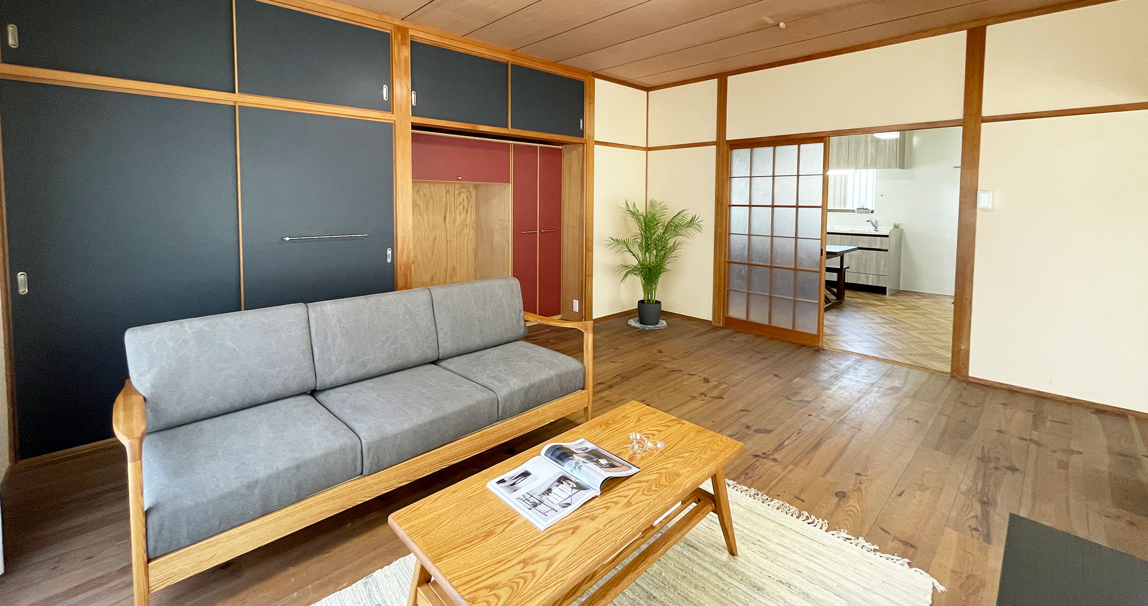 画像:リビングで家族の仲が深まる平屋